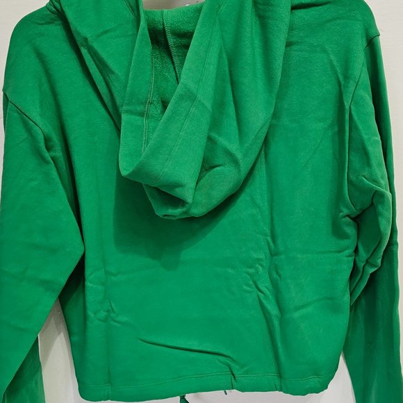 Victoria’s Secret PINK fleece cropped cinched campus hoodie size Medium Green - Picture 4 of 12